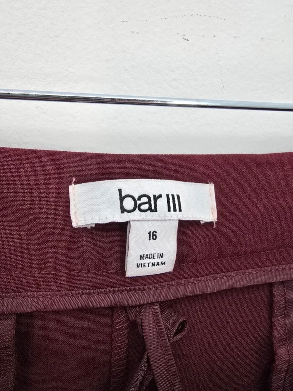 NWT Bar III Burgundy Red Wide Leg Trouser Pants Women's Size 16